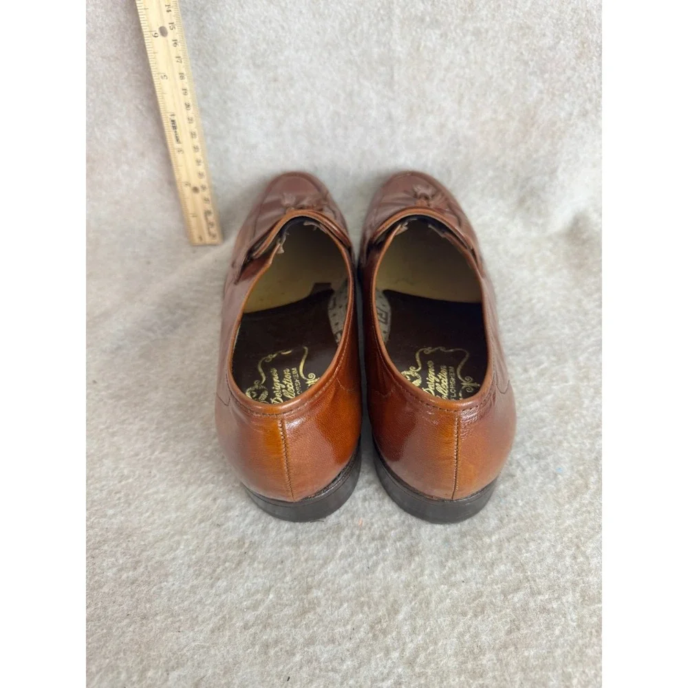 Florsheim Designer Collection Mens 9.5 C Tassel Loafer Leather Brown Dress Shoes